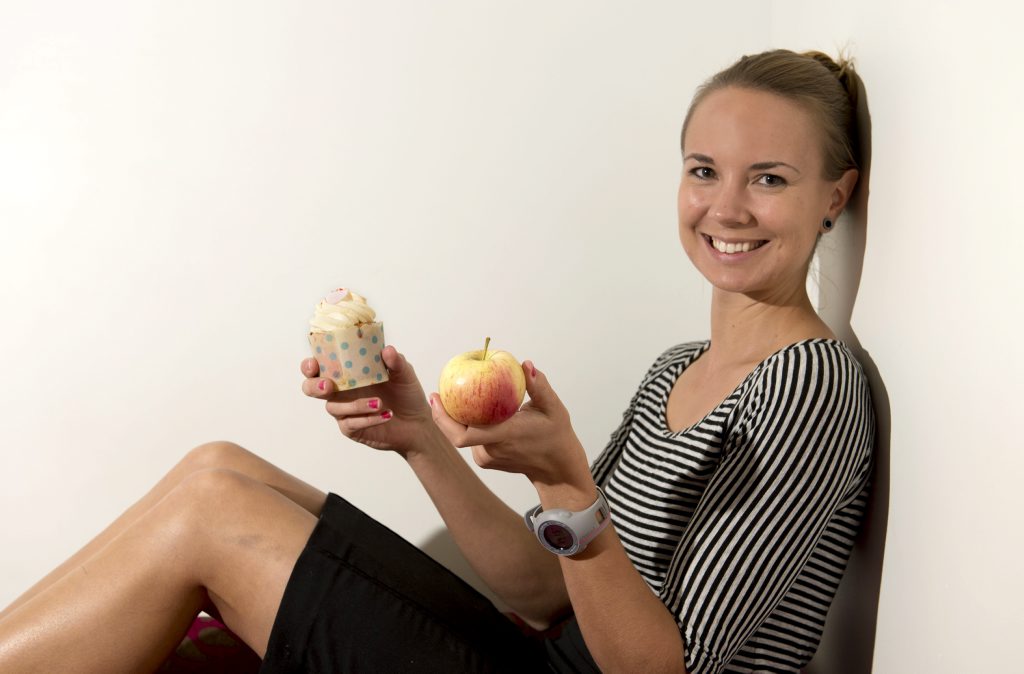 Dietitian Susanna Mihalik with the choices for breakfast. Photo Nev Madsen / The Chronicle Dietitian Susanna Mihalik with the choices for breakfast. Photo Nev Madsen / The Chronicle