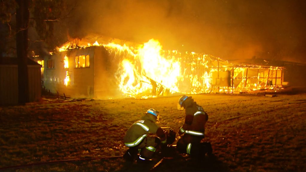 Police have commenced an arson investigation after major fire destroyed the Millmerran Sports Club on Saturday February 16. Photo Contributed Peter Collins, Channel Nine Police have commenced an arson investigation after major fire destroyed the Millmerran Sports Club on Saturday February 16. Photo Contributed Peter Collins, Channel Nine
