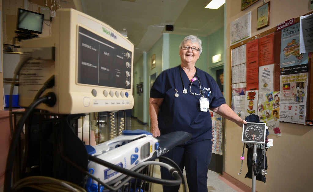AGE NO BAR: Registered Nurse Jacky Shaw in the children’s ward after having graduated at the age of 71. Photo: Adam Hourigan AGE NO BAR: Registered Nurse Jacky Shaw in the children’s ward after having graduated at the age of 71. Photo: Adam Hourigan