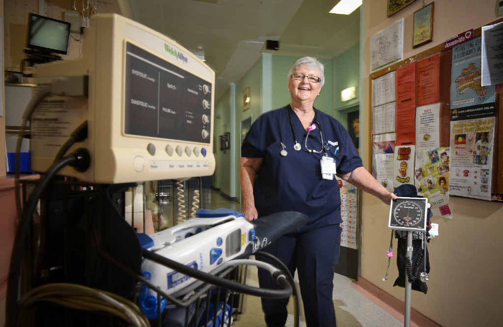 AGE NO BAR: Registered Nurse Jacky Shaw in the children’s ward after having graduated at the age of 71. Photo: Adam Hourigan AGE NO BAR: Registered Nurse Jacky Shaw in the children’s ward after having graduated at the age of 71. Photo: Adam Hourigan