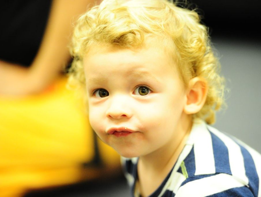 Joshua Bell, 20 months, enjoying the music class at Anthony Breed College of Music, Toolooa Street, Gladstone.