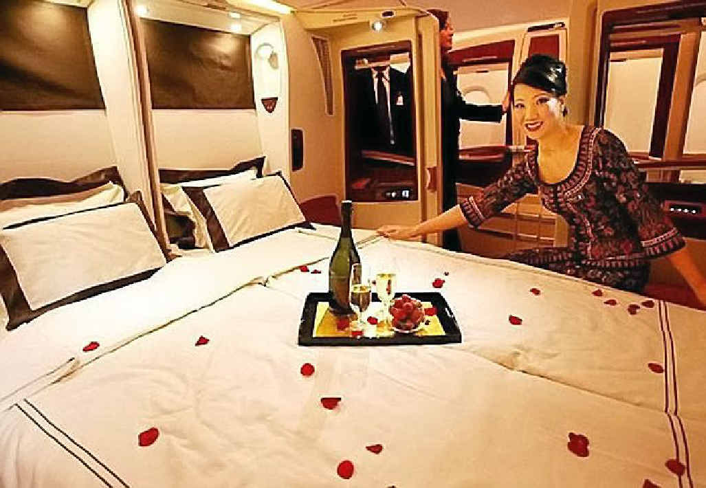First Class sleeping on Singapore Airlines. First Class sleeping on Singapore Airlines.