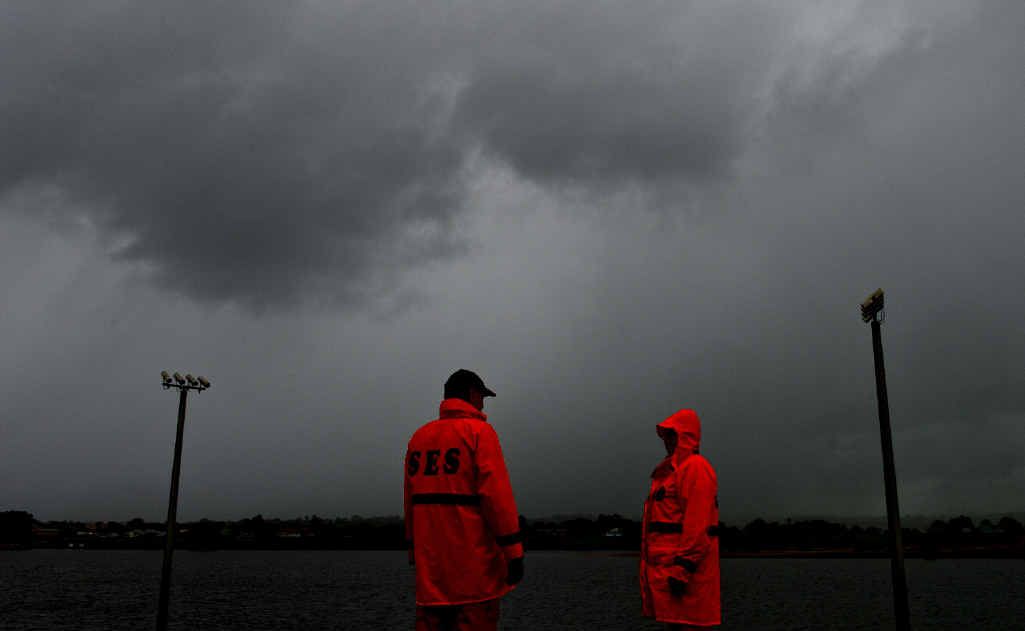 Terry and Judy Boatswain of Grafton City SES on Prince St levee as a flood watch was declared for the Clarence. Terry and Judy Boatswain of Grafton City SES on Prince St levee as a flood watch was declared for the Clarence.