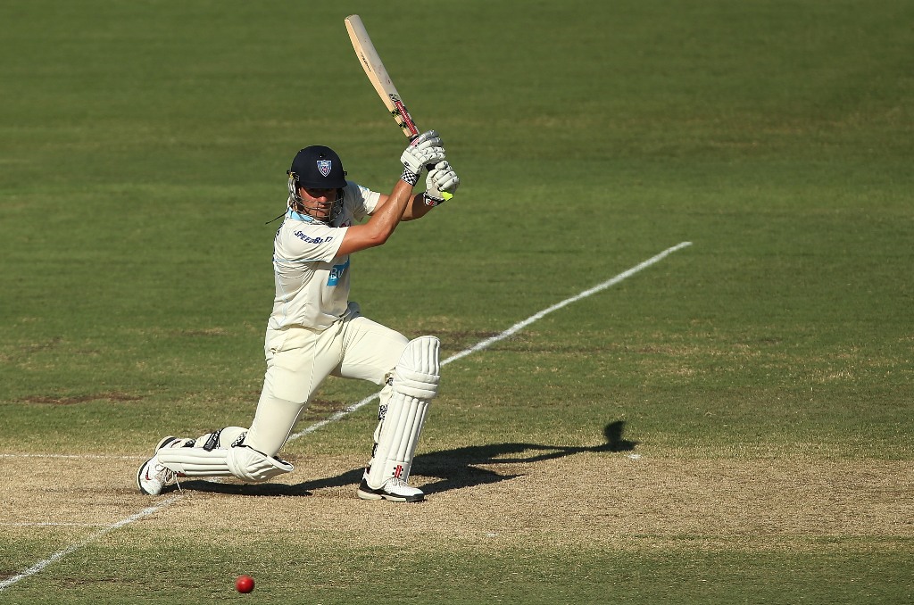 Moises Henriques of the Blues bats during day two of the Sheffield Shield match between the NSW Blues and the WA Warriors at Blacktown International Sportspark on January 25, 2013 in Sydney, Australia. Moises Henriques of the Blues bats during day two of the Sheffield Shield match between the NSW Blues and the WA Warriors at Blacktown International Sportspark on January 25, 2013 in Sydney, Australia.