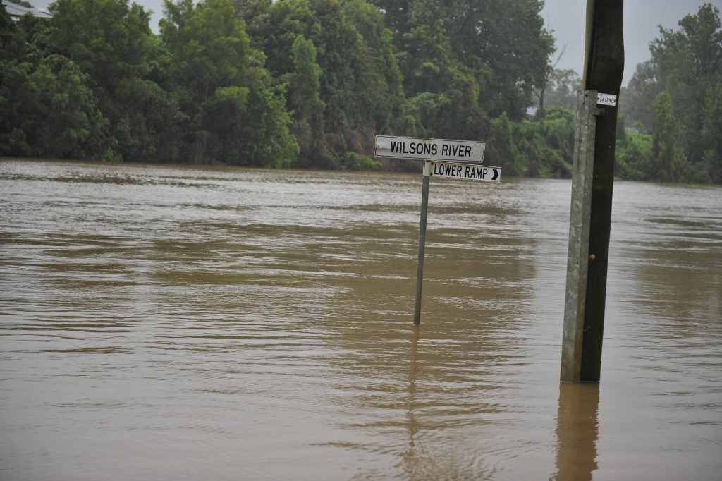 The Wilson River at the Rowing Club Carpark in Lismore starting to rise after heavy rainfall. Photo Cathy Adams / The Northern Star The Wilson River at the Rowing Club Carpark in Lismore starting to rise after heavy rainfall. Photo Cathy Adams / The Northern Star