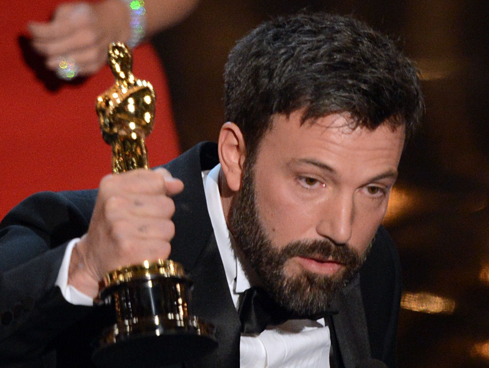 Argo director Ben Affleck accepts the Oscar for Best Movie onstage at the 85th Annual Academy Awards. Argo director Ben Affleck accepts the Oscar for Best Movie onstage at the 85th Annual Academy Awards.