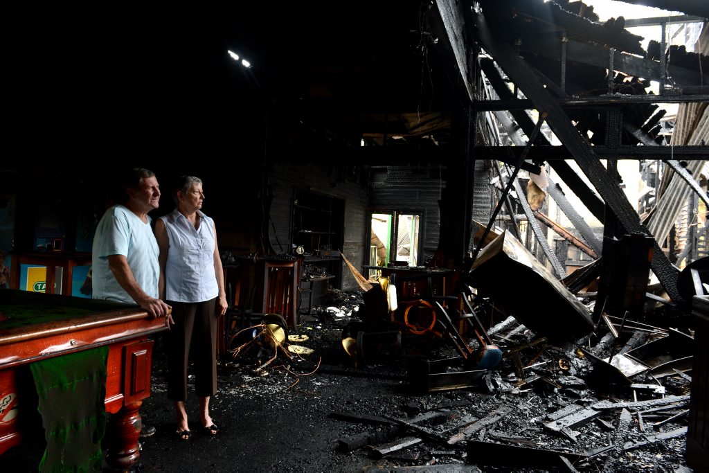 Fire at Mount Warning Hotel, Uki. Geoff and Lexie Brown. 