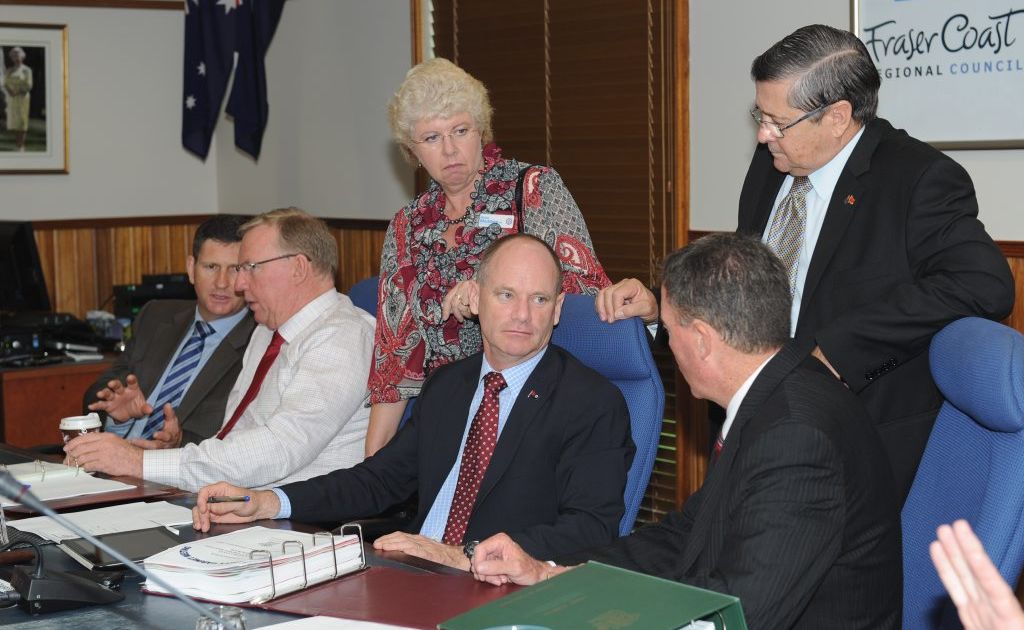 Health Minister Lawrence Springborg, Deputy Premier Jeff Seeney, Member for Maryborough Anne Maddern, Premier Campbell Newman, Member for Hervey Bay Ted Sorensen and Mayor Gerard O'Connell during the government ministers' two-day visit to the Fraser Coast. Health Minister Lawrence Springborg, Deputy Premier Jeff Seeney, Member for Maryborough Anne Maddern, Premier Campbell Newman, Member for Hervey Bay Ted Sorensen and Mayor Gerard O'Connell during the government ministers' two-day visit to the Fraser Coast.