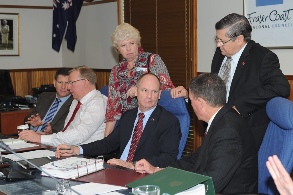 Health Minister Lawrence Springborg, Deputy Premier Jeff Seeney, Member for Maryborough Anne Maddern, Premier Campbell Newman, Member for Hervey Bay Ted Sorensen and Mayor Gerard O'Connell during the government ministers' two-day visit to the Fraser Coast. Health Minister Lawrence Springborg, Deputy Premier Jeff Seeney, Member for Maryborough Anne Maddern, Premier Campbell Newman, Member for Hervey Bay Ted Sorensen and Mayor Gerard O'Connell during the government ministers' two-day visit to the Fraser Coast.