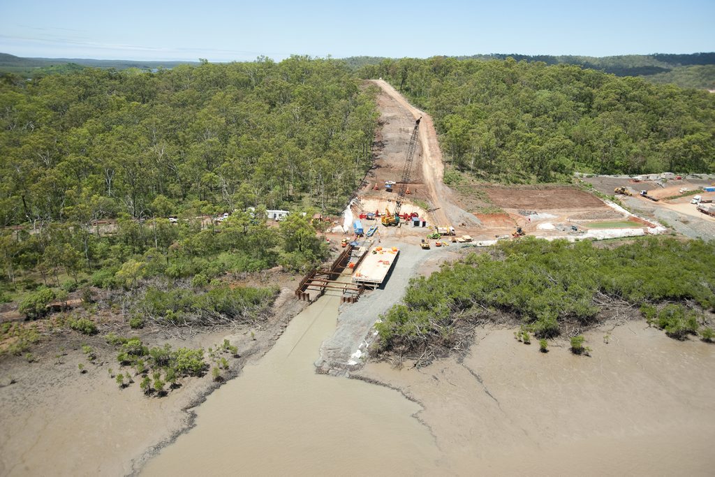 The easement for QGC pipelines on Curtis Island. The easement for QGC pipelines on Curtis Island.