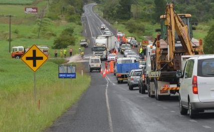 A traffic crash on the Bruce Hwy, 5km south of Childers, caused minor delays for motorists in the wet weather on Tuesday. A traffic crash on the Bruce Hwy, 5km south of Childers, caused minor delays for motorists in the wet weather on Tuesday.