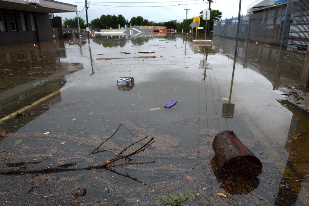 Monkland St flood in Gympie. Monkland St flood in Gympie.