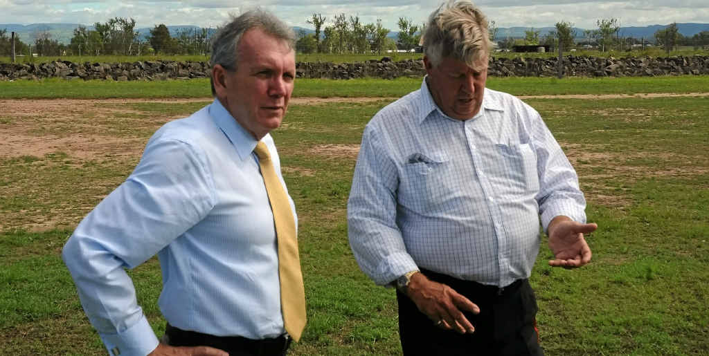 WISH LIST: Member for Lockyer Ian Rickuss with Minister for Energy and Water Supply Mark McArdle in the Lockyer Valley inspecting the region’s water assets. WISH LIST: Member for Lockyer Ian Rickuss with Minister for Energy and Water Supply Mark McArdle in the Lockyer Valley inspecting the region’s water assets.