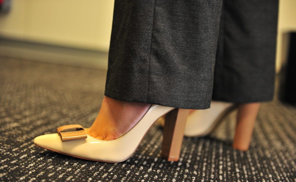 The pants issue. Make sure your hem isn't too long to maintain a polished look. The pants issue. Make sure your hem isn't too long to maintain a polished look.
