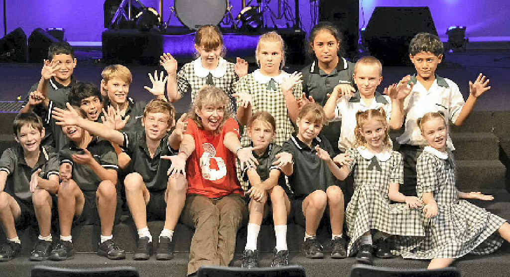 Victory College students joined Patti Stiles in two one-hour unplanned and unpaid Theatresports workshops as a “flood special”. Victory College students joined Patti Stiles in two one-hour unplanned and unpaid Theatresports workshops as a “flood special”.