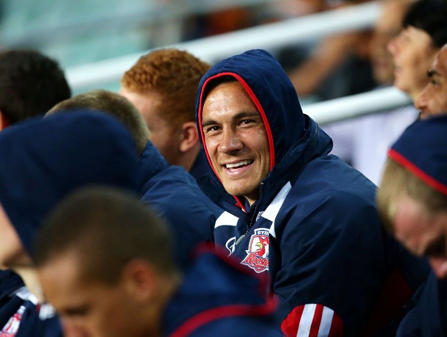 Sonny Bill Williams of the Roosters watches the NRL trial match between the Sydney Roosters and the Wests Tigers at Allianz Stadium on February 23, 2013 in Sydney, Australia. Sonny Bill Williams of the Roosters watches the NRL trial match between the Sydney Roosters and the Wests Tigers at Allianz Stadium on February 23, 2013 in Sydney, Australia.