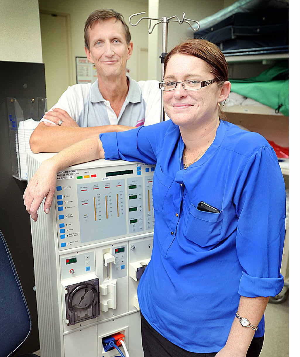 NEW LIFE: Kidney and pancreas transplant patient Megan Jonas with nurse consultant Ian Rogers. NEW LIFE: Kidney and pancreas transplant patient Megan Jonas with nurse consultant Ian Rogers.