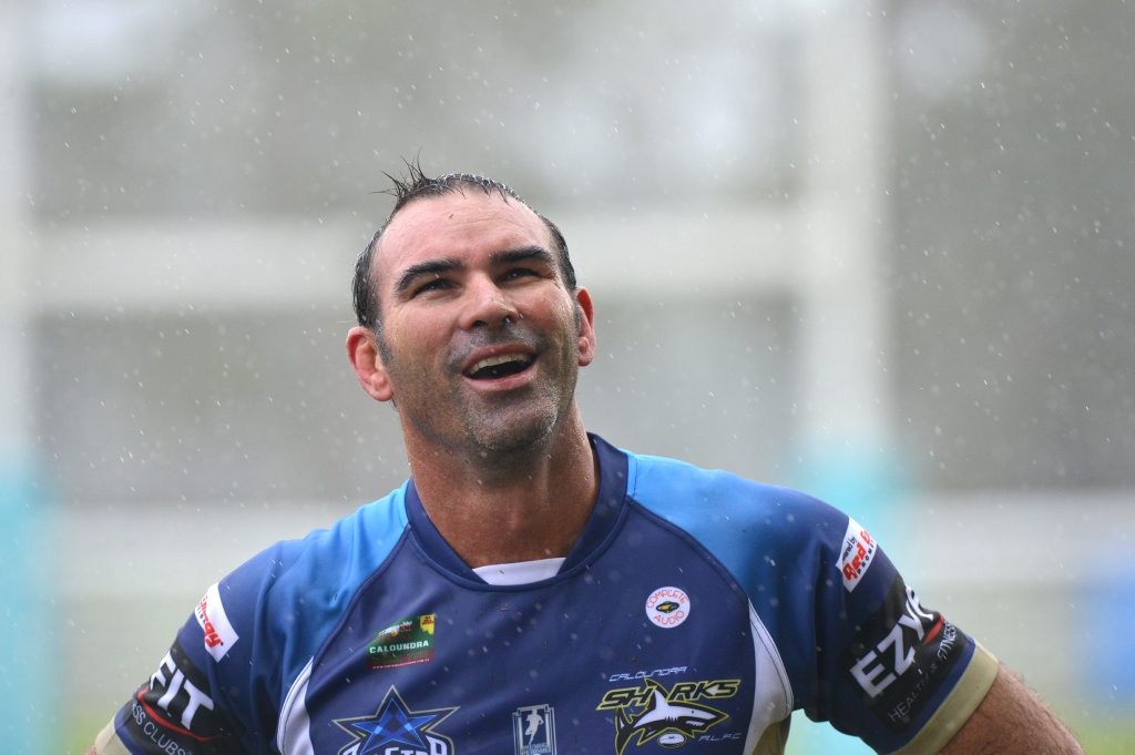 Men of League All Stars against Caloundra Rugby League match. Danny Moore takes a break. Photo:Warren Lynam / Sunshine Coast Daily Men of League All Stars against Caloundra Rugby League match. Danny Moore takes a break. Photo:Warren Lynam / Sunshine Coast Daily