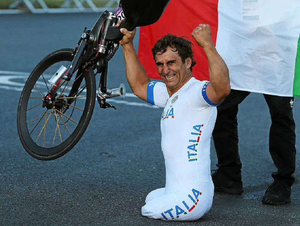 NEED FOR SPEED: Alessandro Zanardi competes in the mixed H 1-4 relay at the London Paralympics. Gareth Copley/GETTY IMAGES NEED FOR SPEED: Alessandro Zanardi competes in the mixed H 1-4 relay at the London Paralympics. Gareth Copley/GETTY IMAGES