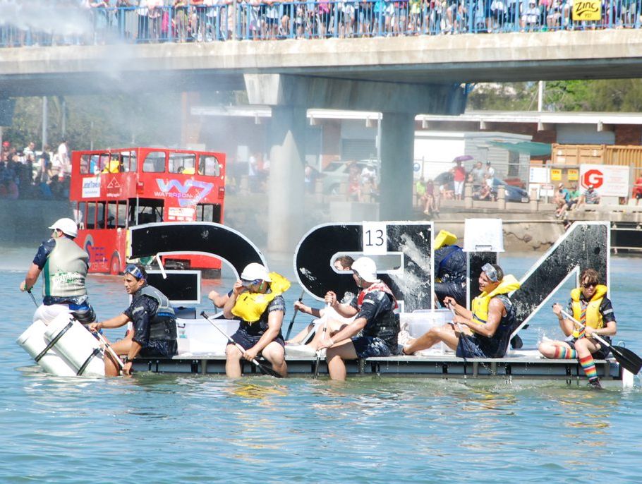 Last year's NRG raft competing in the NRG Great Raft Race. 