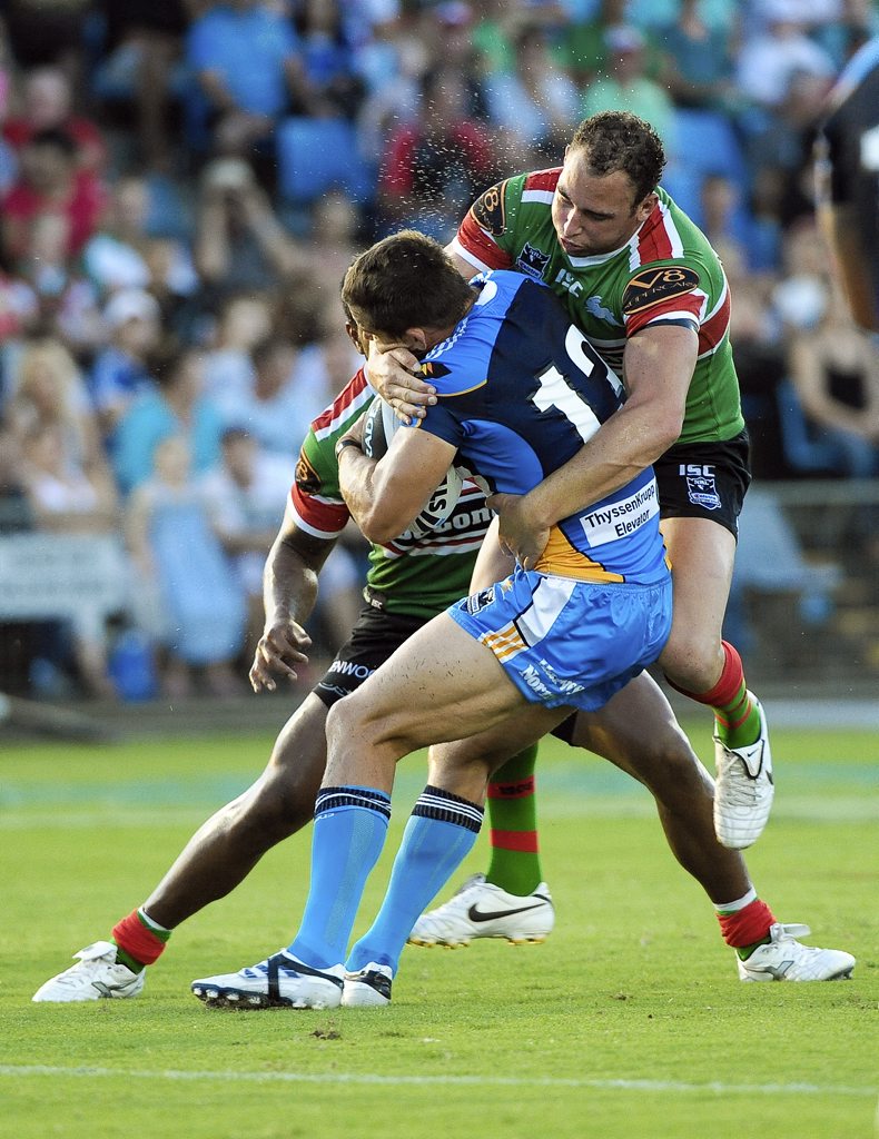 South Sydney forward Ben Lowe (right) is ready to tackle a new season in the NRL. South Sydney forward Ben Lowe (right) is ready to tackle a new season in the NRL.