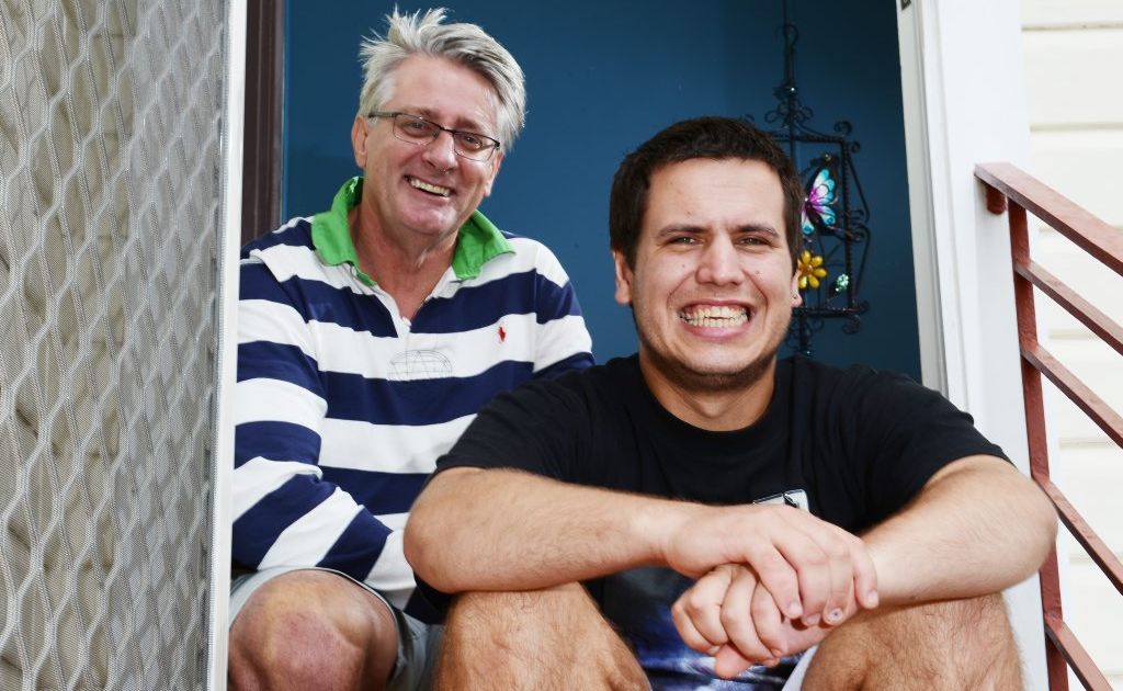 Nicolas Hubert is working towards living independently with the help of Carer Terry Scott (in blue and white stripped top) from Ballina District Comunity Services Association (BDCSA). Pictured at Nicolas's Alstonville home. Photo Patrick Gorbunovs / The Northern Star Nicolas Hubert is working towards living independently with the help of Carer Terry Scott (in blue and white stripped top) from Ballina District Comunity Services Association (BDCSA). Pictured at Nicolas's Alstonville home. Photo Patrick Gorbunovs / The Northern Star