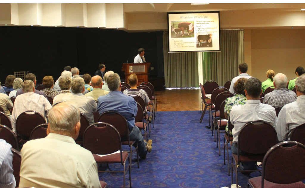 Vet John Webb Ware addresses producers in Rockhampton yesterday at a meeting about Bovine Johne’s Disease. Vet John Webb Ware addresses producers in Rockhampton yesterday at a meeting about Bovine Johne’s Disease.