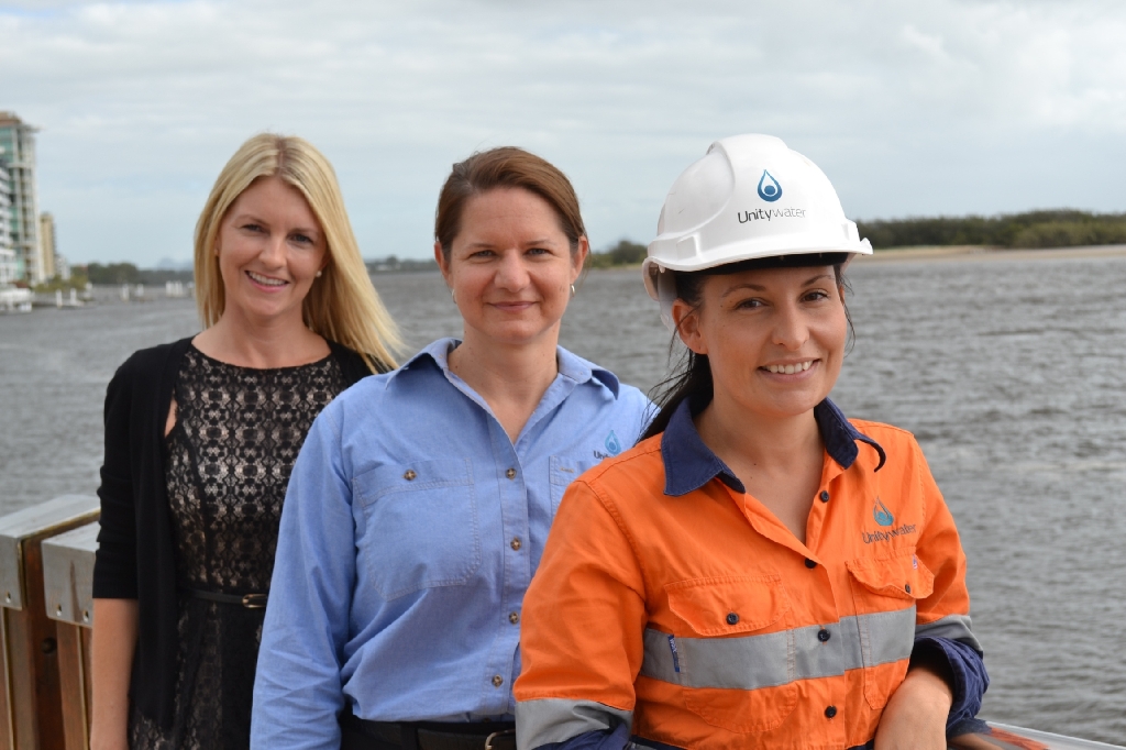Unitywater’s Environment Affairs team, Dr Sandra O’Sullivan, Kylie Crouch and Emma Newton. Unitywater’s Environment Affairs team, Dr Sandra O’Sullivan, Kylie Crouch and Emma Newton.