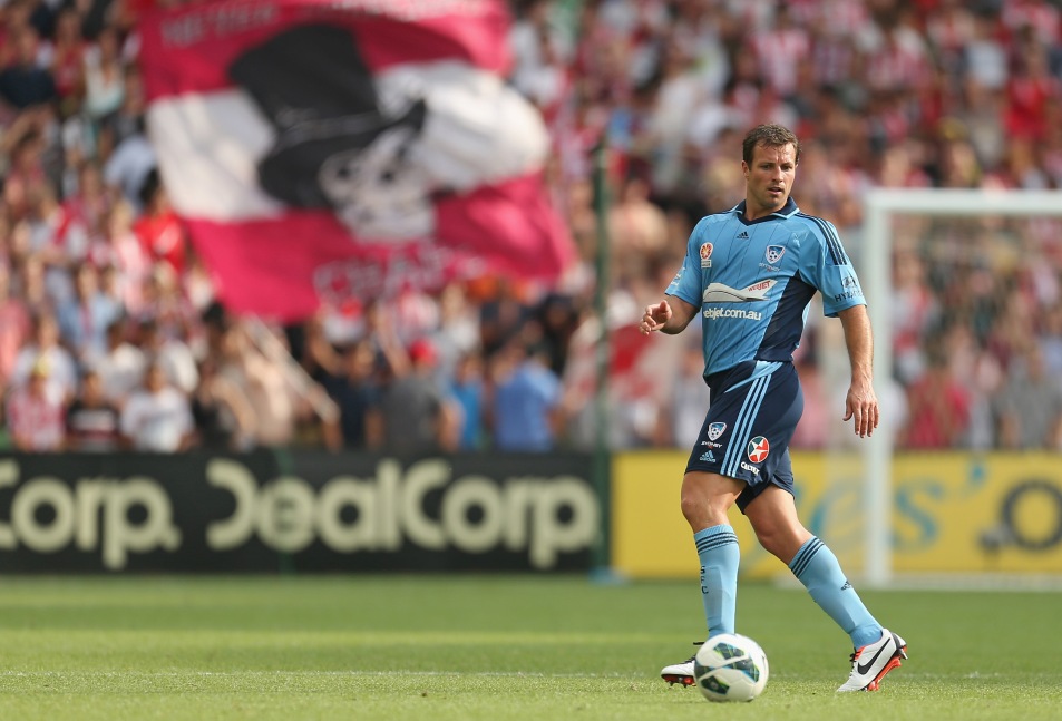 Lucas Neill of Sydney FC controls the ball during the round 22 A-League match between the Melbourne Heart and Sydney FC at AAMI Park on February 24, 2013 in Melbourne, Australia. Lucas Neill of Sydney FC controls the ball during the round 22 A-League match between the Melbourne Heart and Sydney FC at AAMI Park on February 24, 2013 in Melbourne, Australia.