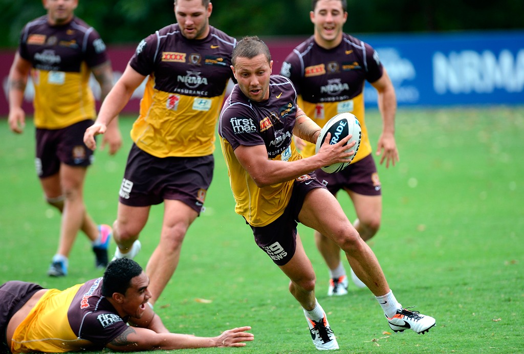Scott Prince breaks away from the defence during a Brisbane Broncos NRL training session on February 28, 2013 in Brisbane, Australia. Scott Prince breaks away from the defence during a Brisbane Broncos NRL training session on February 28, 2013 in Brisbane, Australia.
