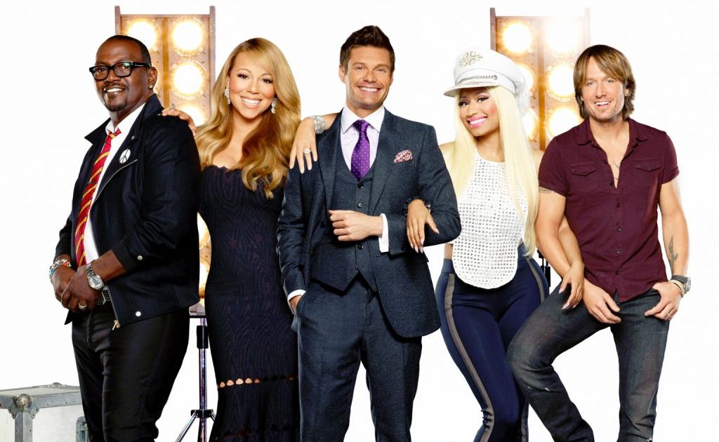 American Idol judges, from left, Randy Jackson, Mariah Carey, host Ryan Seacrest, Nicki Minaj and Keith Urban. American Idol judges, from left, Randy Jackson, Mariah Carey, host Ryan Seacrest, Nicki Minaj and Keith Urban.