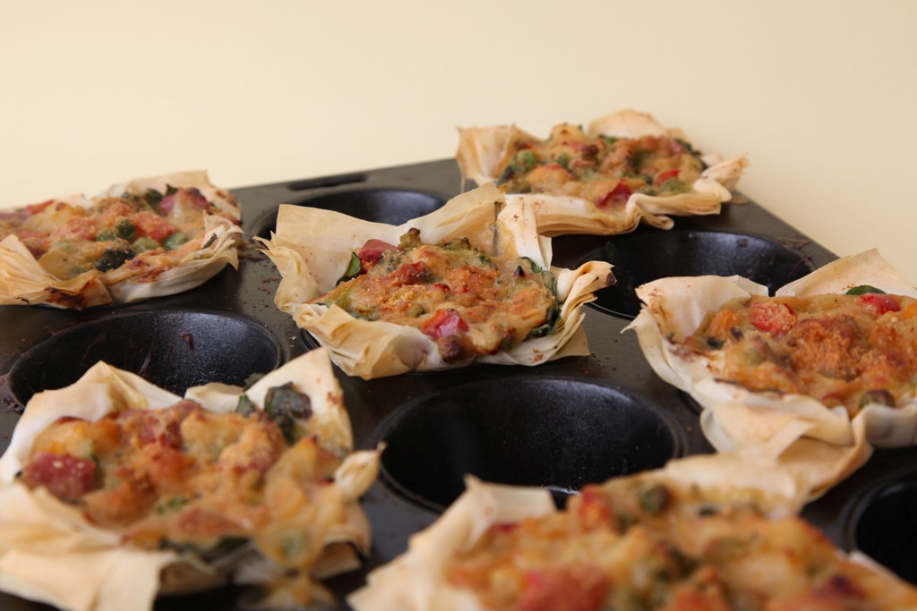 Cheesy vegetable baskets. Cheesy vegetable baskets.