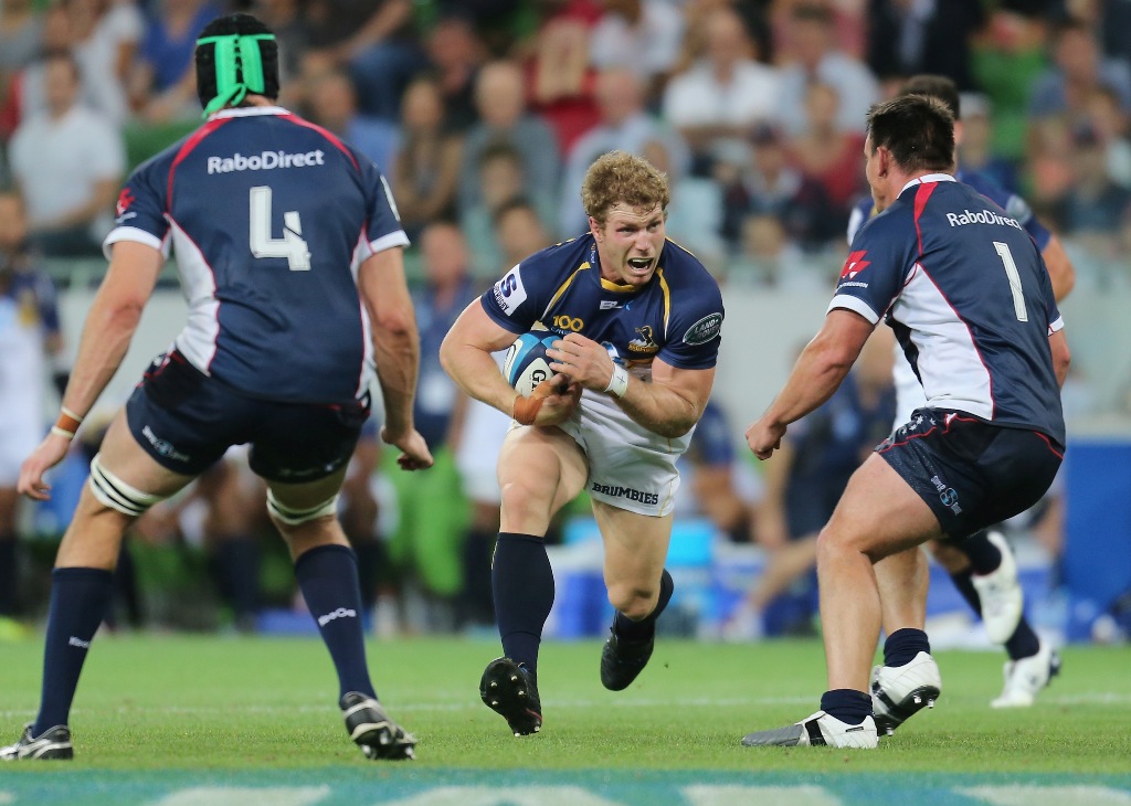 David Pocock of the Brumbies runs with the ball during the round two Super Rugby match between the Rebels and the Brumbies at AAMI Park on February 22, 2013 in Melbourne, Australia. David Pocock of the Brumbies runs with the ball during the round two Super Rugby match between the Rebels and the Brumbies at AAMI Park on February 22, 2013 in Melbourne, Australia.