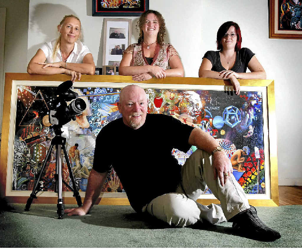 RICH LIFE: Graeme Stevenson was nominated for a Logie last year for his TV show Colour in Your Life. Here he is with production team Julie West, Sophia Stacey and Tanita Stevenson.