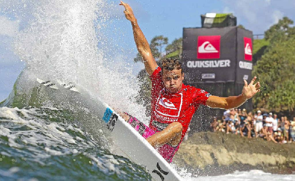 Coolum's Julian Wilson in action at the Quiksilver Pro. Coolum's Julian Wilson in action at the Quiksilver Pro.