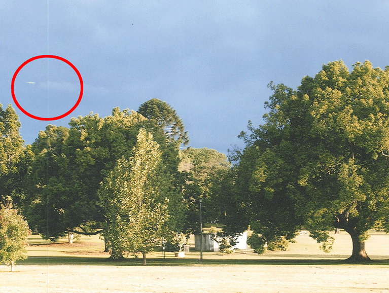 The unidentified flying object seen in the skies over Queens Park. The unidentified flying object seen in the skies over Queens Park.