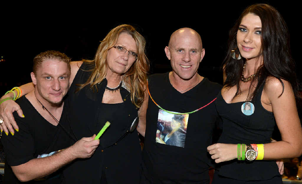 Arron Macklin, Vicki Blackburn, Paul Beardmore and Shannah Blackburn were touched by a tribute to Shandee. Arron Macklin, Vicki Blackburn, Paul Beardmore and Shannah Blackburn were touched by a tribute to Shandee.