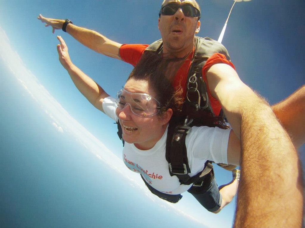 Anna Cummings sky dives to raise money for Type one Diabetes research. Photo: Contributed Anna Cummings sky dives to raise money for Type one Diabetes research. Photo: Contributed