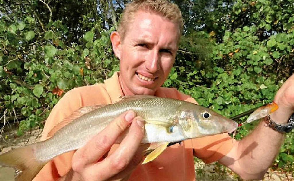 FIRST POP: This quality summer or sand whiting (Sillago ciliata) was taken on a popper. FIRST POP: This quality summer or sand whiting (Sillago ciliata) was taken on a popper.