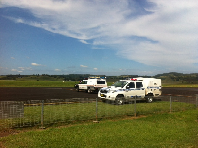 Police on the scene this morning at Lismore Airport. A light plane crashed shortly before 9am.
Photo: Marnie Johnston Police on the scene this morning at Lismore Airport. A light plane crashed shortly before 9am.
Photo: Marnie Johnston