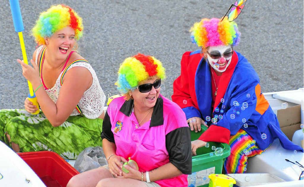 CLOWNING AROUND: The Gladstone Harbour Festival street parade. CLOWNING AROUND: The Gladstone Harbour Festival street parade.