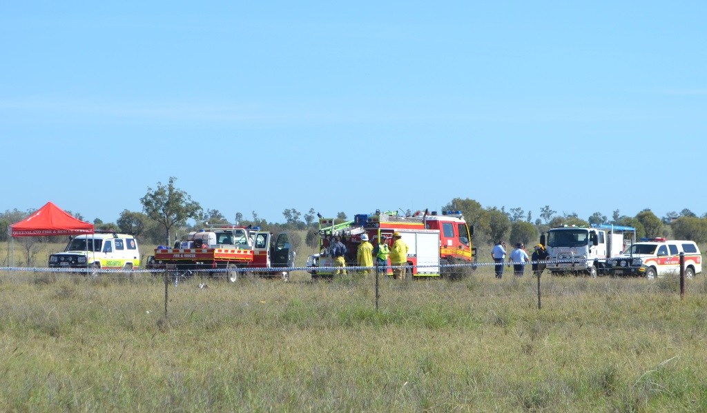 Emergency services on the scene of the plane crash. Emergency services on the scene of the plane crash.
