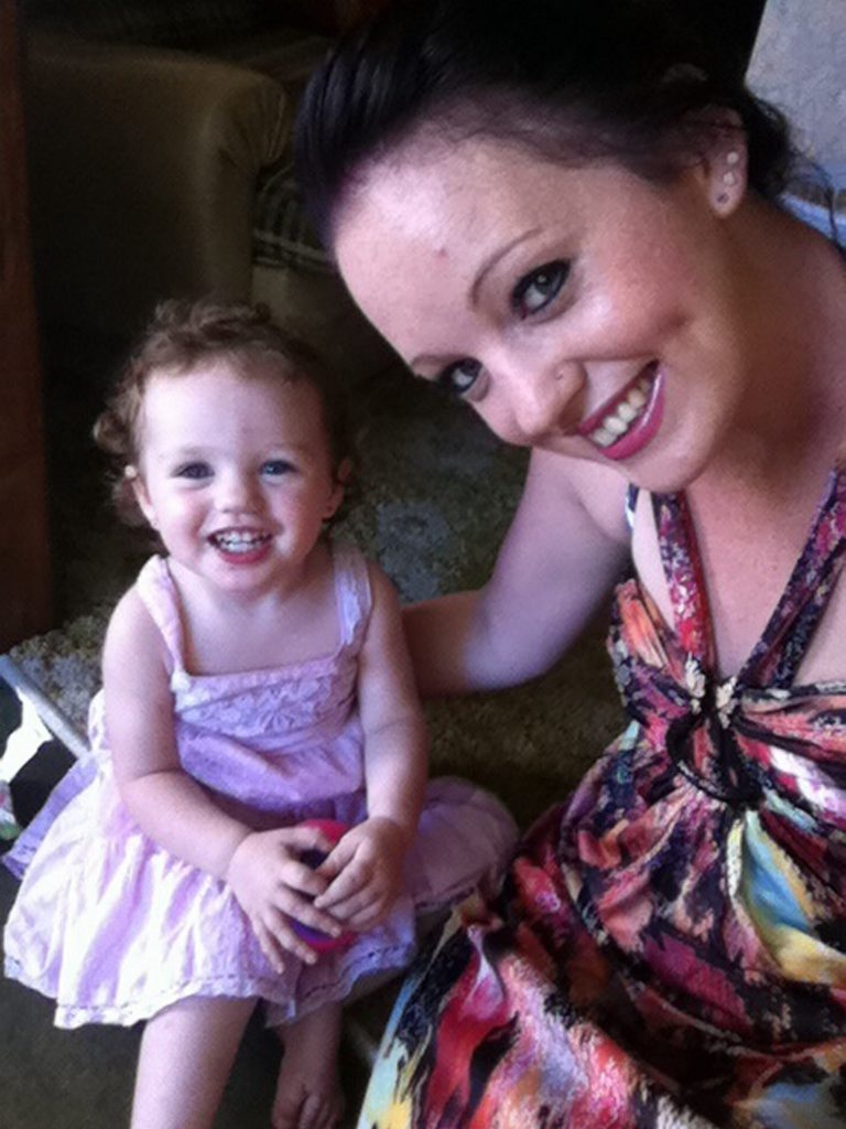 Mum Vicky Green with her daughter Rhylee, almost two months after they lost everything in the January floods. Mum Vicky Green with her daughter Rhylee, almost two months after they lost everything in the January floods.