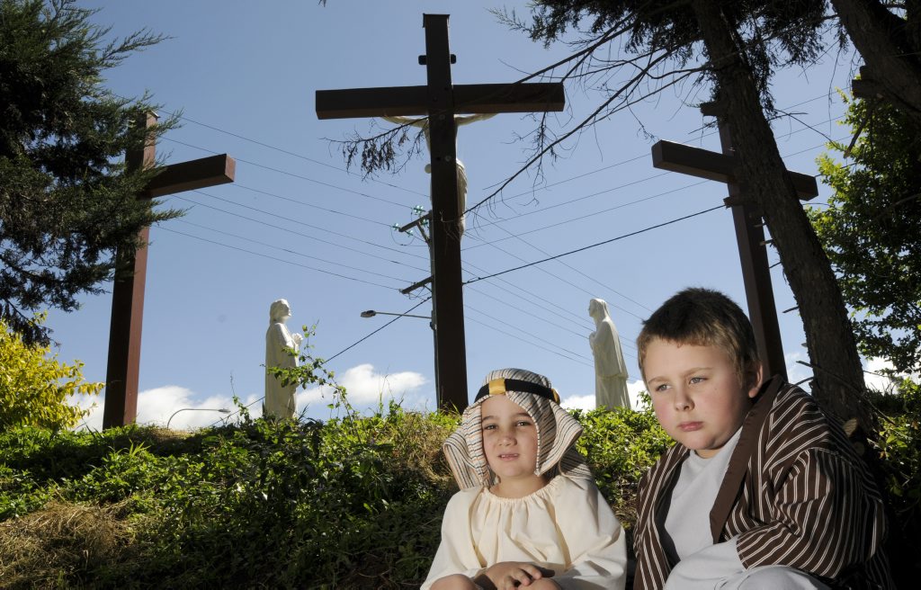 Easter: Stations of the Cross at Holy Name Church, Marcus Landers (left) and Cameron Melano. Photo: Bev Lacey / The Chronicle Easter: Stations of the Cross at Holy Name Church, Marcus Landers (left) and Cameron Melano. Photo: Bev Lacey / The Chronicle