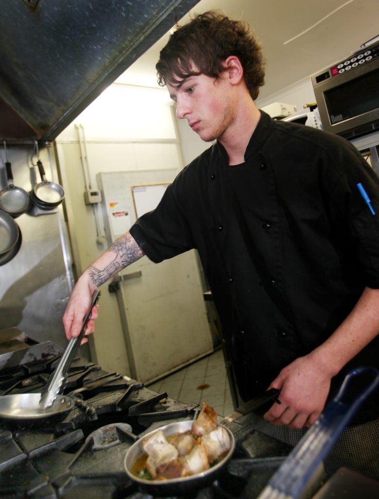 David Warne in the kitchen at The Giddy Goat. Photo Allan Reinikka / The Morning Bulletin