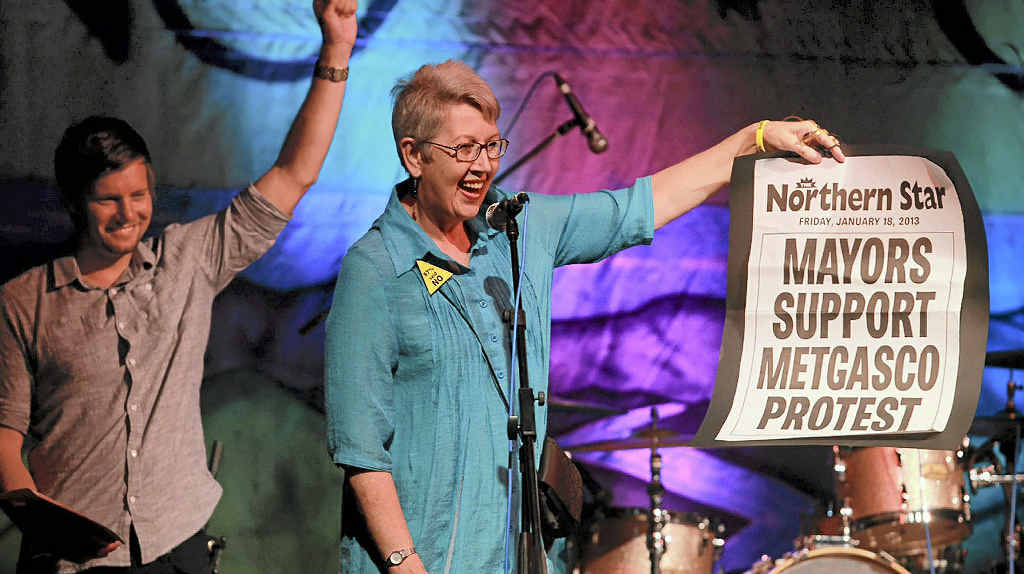 NO CSG: Lismore Mayor Jenny Dowell at the No Gas Rig Gig at the Lismore Workers Club on Saturday. NO CSG: Lismore Mayor Jenny Dowell at the No Gas Rig Gig at the Lismore Workers Club on Saturday.