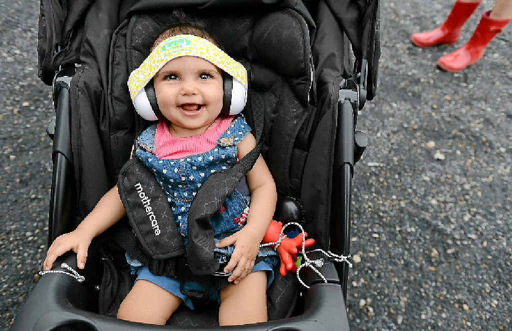 Eight-month-old Anajali Howell from Brisbane taking in the sites, not so much the sounds of this year’s Bluesfest. Eight-month-old Anajali Howell from Brisbane taking in the sites, not so much the sounds of this year’s Bluesfest.