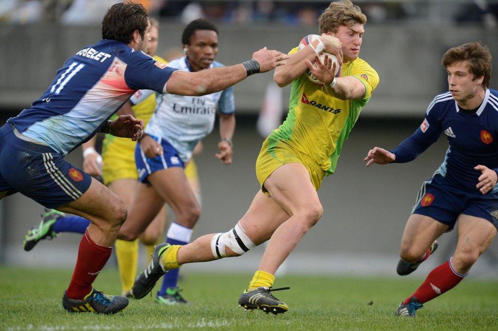 Lewis Holland of Australia in action during the match against France on day two of the HSBC Sevens Tokyo at Prince Chichibu Stadium on March 31, 2013 in Tokyo, Japan. Lewis Holland of Australia in action during the match against France on day two of the HSBC Sevens Tokyo at Prince Chichibu Stadium on March 31, 2013 in Tokyo, Japan.