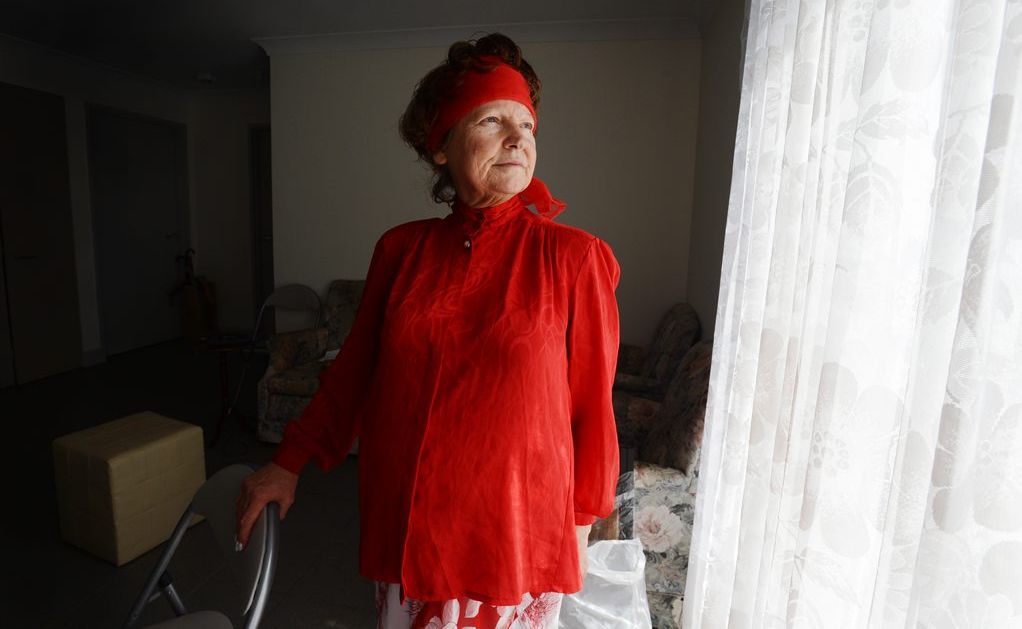 Glenys Blanch of Ballina is a cancer patient from living in community housing that was forces to sleep on the floor when a hot water system broke and dump 250 litres of water through her bedroom roof and onto her bed. Glenys Blanch of Ballina is a cancer patient from living in community housing that was forces to sleep on the floor when a hot water system broke and dump 250 litres of water through her bedroom roof and onto her bed.