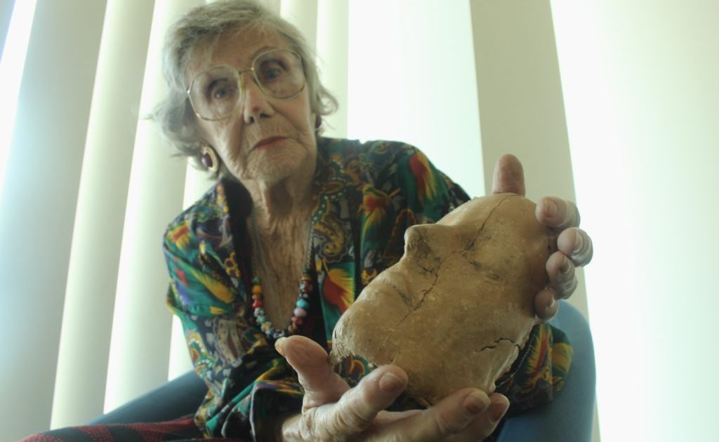 Valerie McKai with the death mask she believes belongs to a prominent Melbourne bushranger. Valerie McKai with the death mask she believes belongs to a prominent Melbourne bushranger.